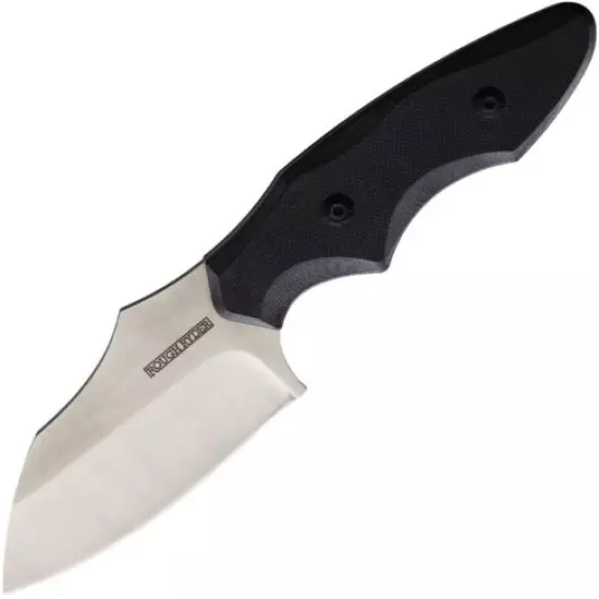 Rough Ryder Fixed Knife 3.5" Satin Finish Stainless Steel Blade Black G10 Handle