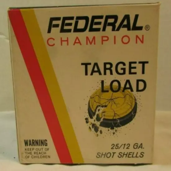 VINTAGE FEDERAL CHAMPION TARGET LOAD 12GA SHELLS Box Empty