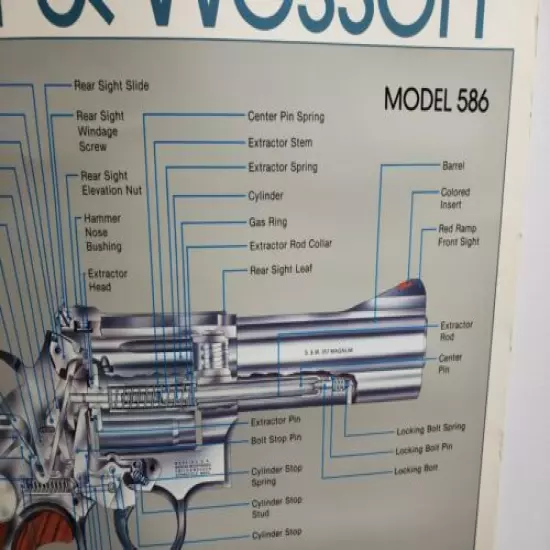 Smith and Wesson Vintage L Frame revolver Cutaway Poster