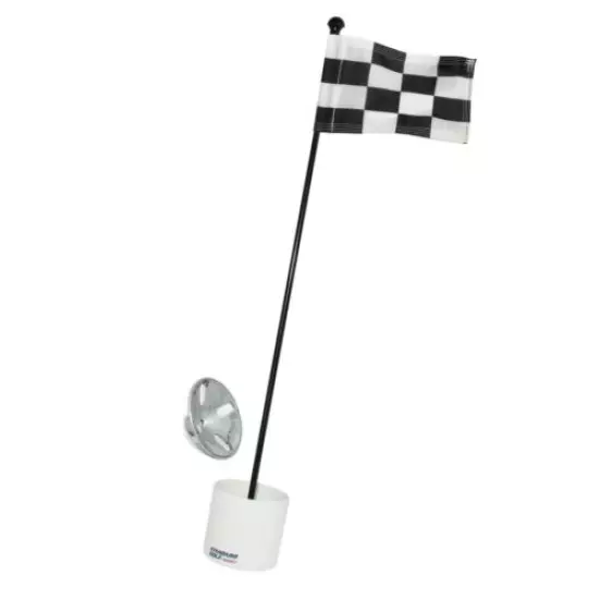 RMT Golf Putting Black and White Checkered Flag Set with Cup & Metal Base