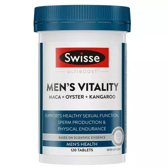 NEW Swisse Men's Vitality 120 Tablets Maca Oyster Kangaroo Mens Ultiboost