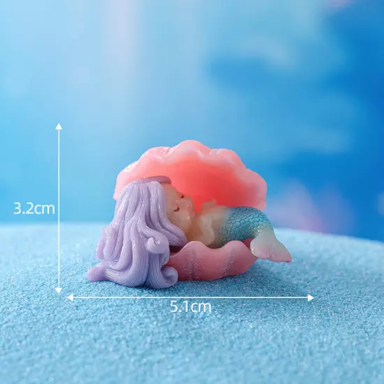 Cute Micro Colorful Artificial Coral Mermaid Resin Ornament Fish Tank Decorat Sn