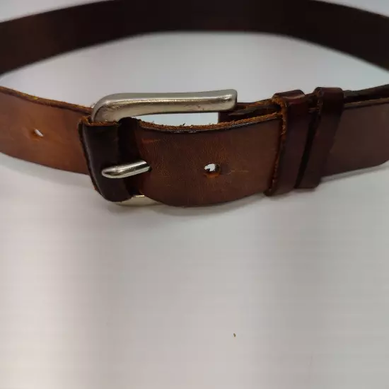 Distressed Brown Genuine Leather Belt Made in the USA 30"