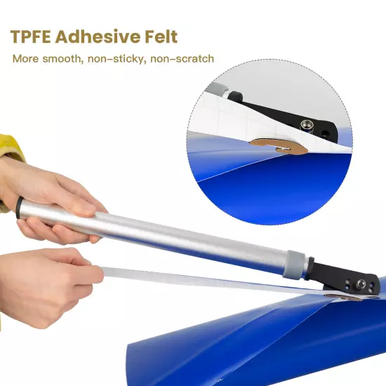 Scalable Pole Long Handle Vinyl Film Cutter Anti-Sticky PTFE Felt Adhesive Razor