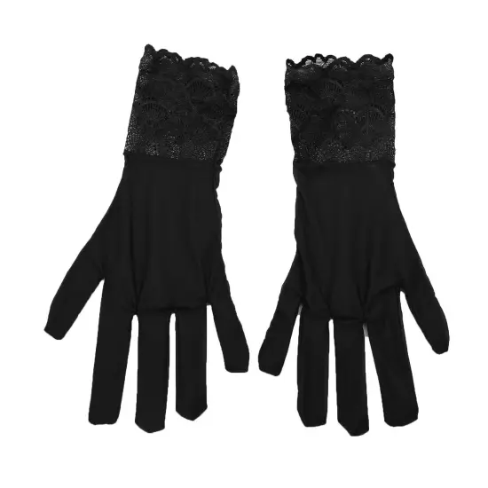 Womens Gloves Dating Sheer New Glossy Dress Hollow-out Show Lace Finger 1 Pair