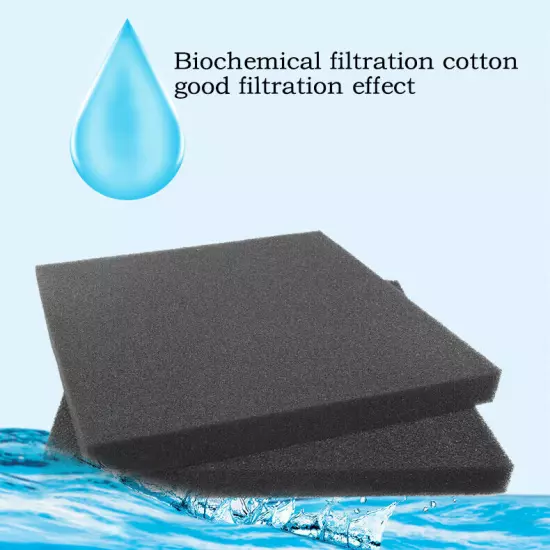 Aquarium Bio Sponge Foam Filter Media Pad for Fish Tank Sump Pond Cotton Black