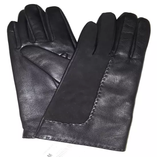 J. McLaughlin NWT black wool-lined Cordova leather gloves womens size M