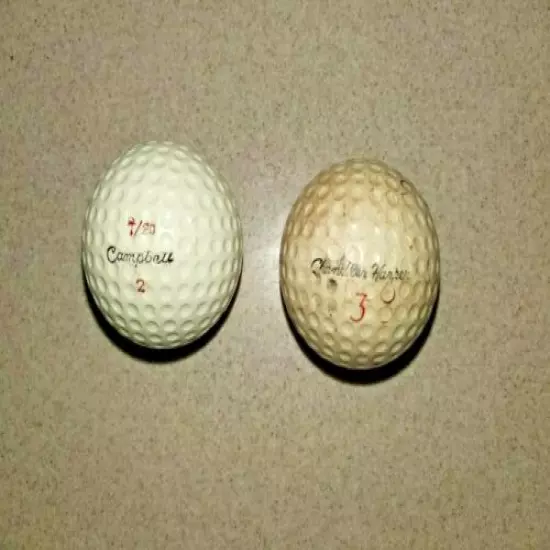 TWO VINTAGE SIGNATURE GOLF BALLS RARE (1968) & VERY RARE (1940)