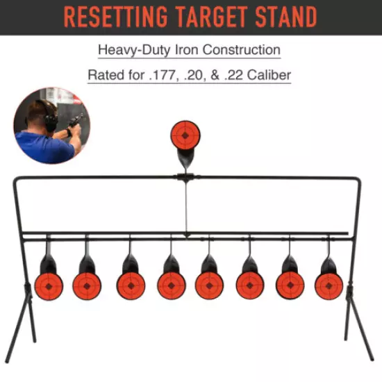 Automatic Reset Shooting Targets w Portable Design Rated for.177 .20 .22 Caliber