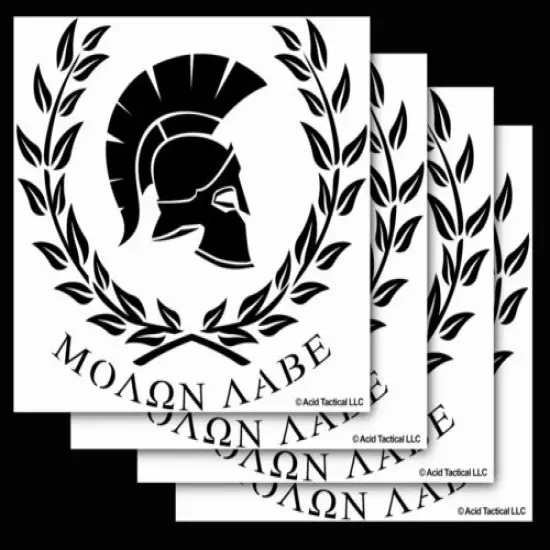 Acid Tactical 8" ΜΟΛΩΝ ΛΑΒΕ MOLON LABE Vinyl Car Truck Window Sticker 4PK BLACK