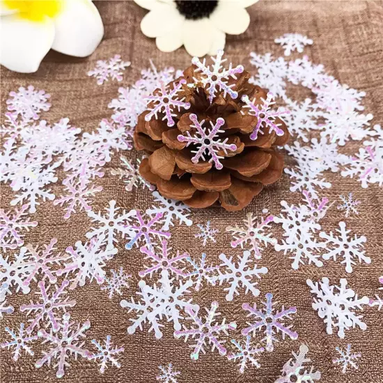 1200Pcs Snowflakes Confetti Decorations for Christmas, White Winter Confetti ...