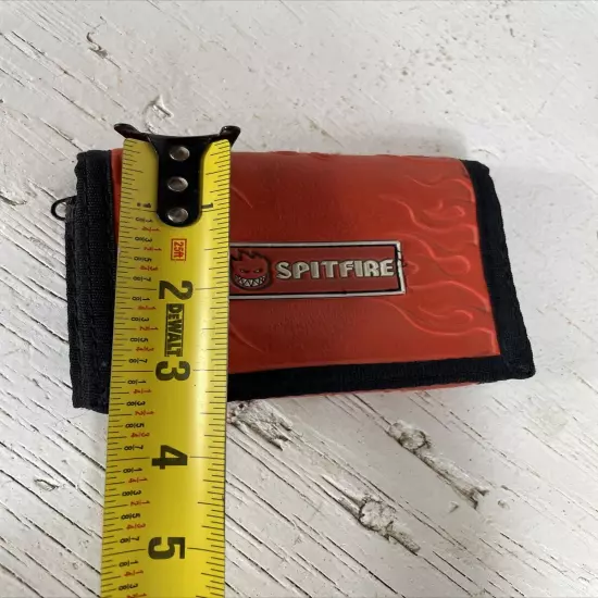 VINTAGE Spitfire Wallet Orange Black 90’s Canvas And Tire Very Rare! Flame Logo