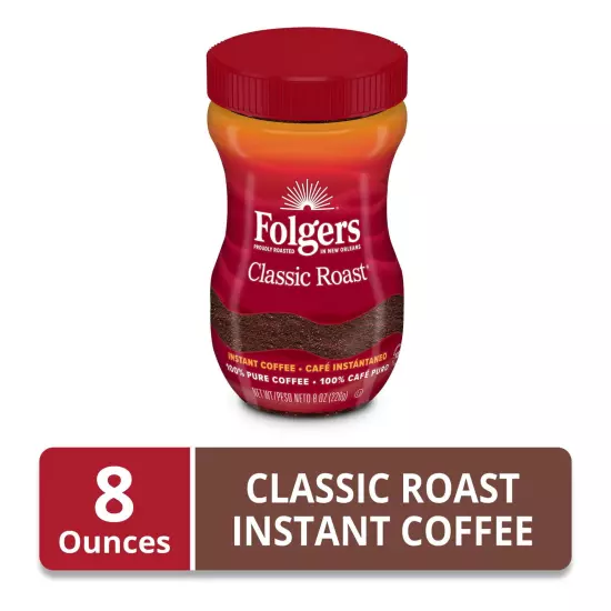 Classic Roast Instant Coffee, 8-Ounce Jar