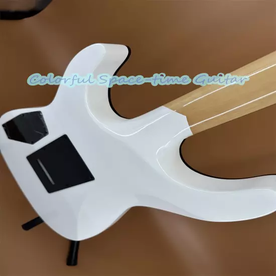 Solid ST Gloss White Ouija Electric Guitar Maple Neck Black Fretboard Fast Ship