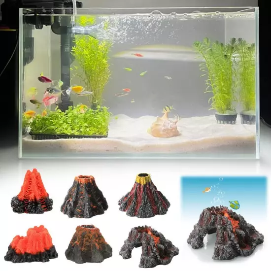 Fish Tank Volcano Decoration Volcanic Eruption Decoration D2P1