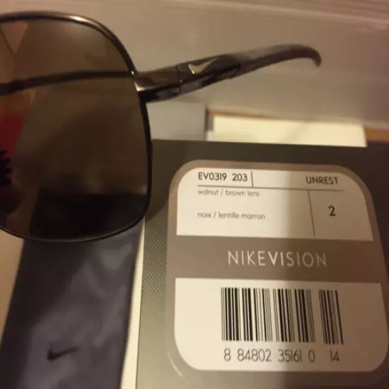 NEW Nike - Unrest - Sunglasses, Walnut Frame / Brown Lens, EV0319-203