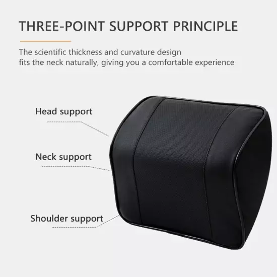 PU Car Lumbar Pillow Neck Pillow Headrest Backrest Support Cushion Car Universal