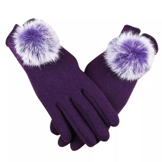 Women Winter Touchscreen Gloves For Cold Weather Solid Thermal Knit Cuff Gloves