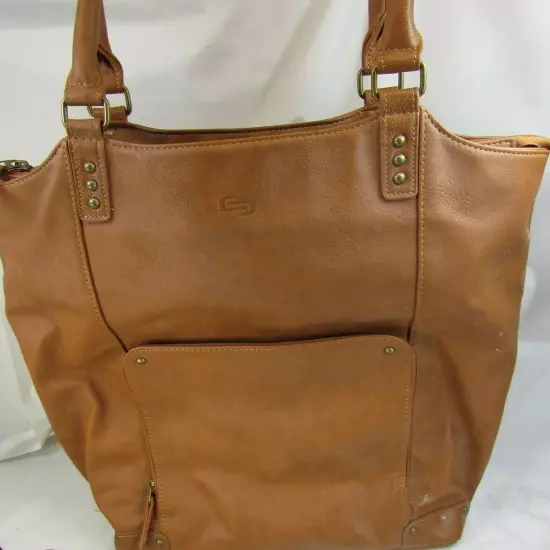 Solo Computer Laptop Bag Messenger Commuter Caramel Color Tote Pockets 52273