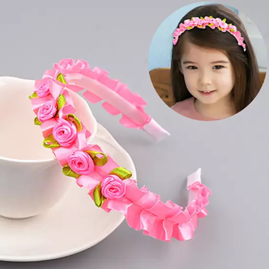 Rose Flower Braided Hairband Hair Clips for Girls Kids Headband Hair Accessories