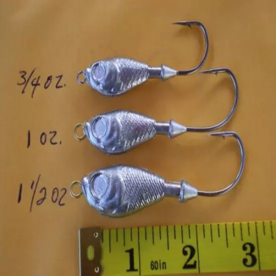 30 PCS. ULTRA MINNOW JIG LURE 3/4,1,1-1/2 OZ. HEAVY HOOK & FRONT EYELET 10 EA.