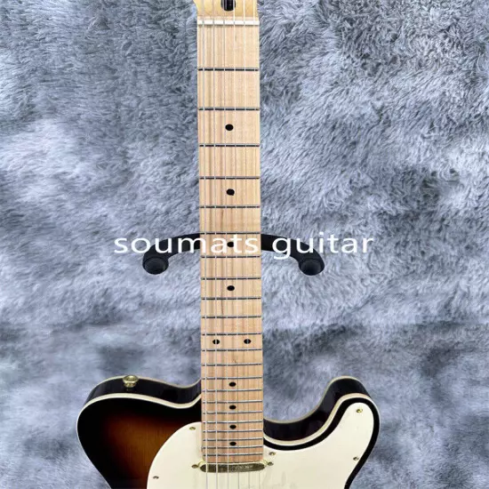 Custom Tele Electric Guitar Maple Fretboard White Pickup Gold Hardware