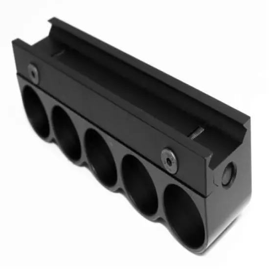 Trinity Weaver Mounted Shell Holder for Maverick 88 12 gauge aluminum black.