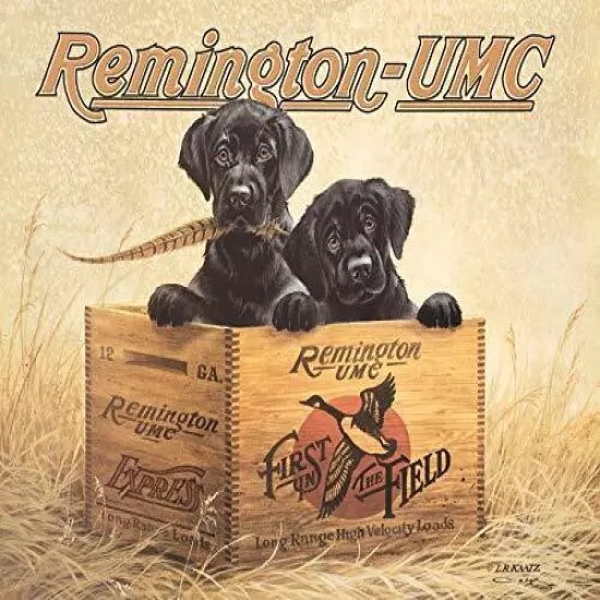 REMINGTON FINDERS KEEPERS Labs Puppies Guns Tin Metal Sign Wall Garage 932