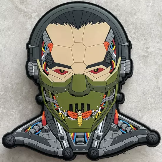 *NEW* LARGE CYBORG HANNIBAL LECTER PATCH HOOK & LOOP BACKING 4.5” X 5”