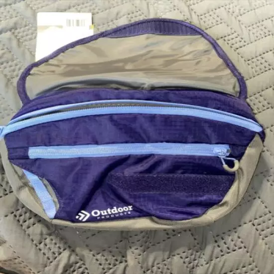 NWT OUTDOOR Products MARILYN Waist Pack 1.9 Liter- Adjustable Strap- Blue-Gray