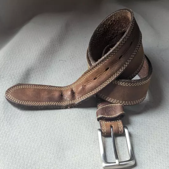 vintage USA made DULUTH TRADING CO full grain leather 40 brown belt WORK