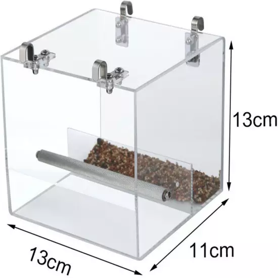 Automatic Bird Feeder No Mess Cage Pet 5.1 x x 4.3 inch, transparent 