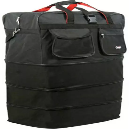 36" - 8 Wheels Black Rolling Expandable Duffle Bag Spinner Suitcase Luggage