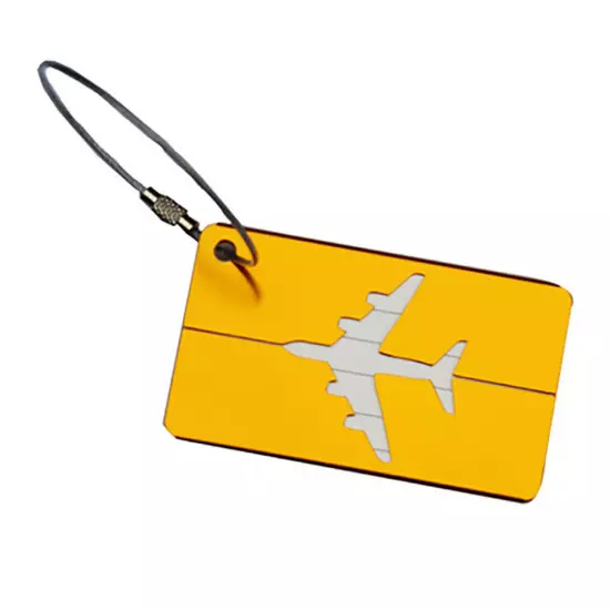 Travel Aluminium Plane Luggage Tags Suitcase Label Name Address ID Baggage Tag ^