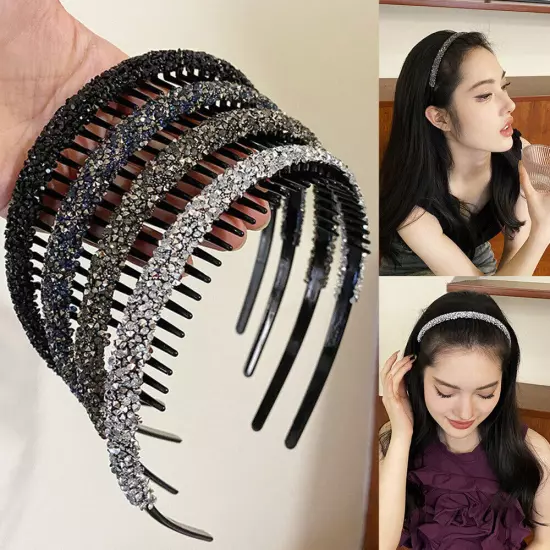 Women Rhinestones Antislip Hairband For Women Crystal Headband Hair Band Hoop