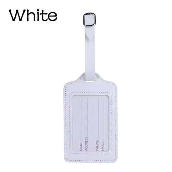 PU Luggage Tag Suitcase Bag Name Address ID Label Office DIY Work Card Supplies