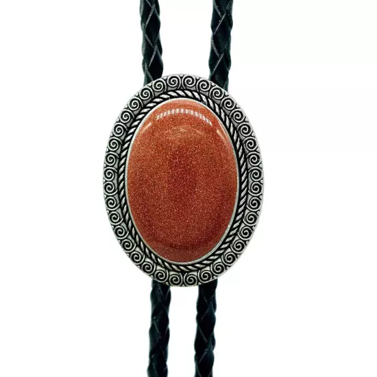 Natural Agate Stone Bolo Tie for men Handmade Oval Shape Western Cowboy Bola tie