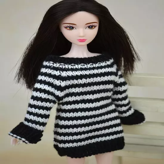 1:6 Accessories Knitted Handmade Sweater Top Coat Dress Clothes For 11.5" Doll