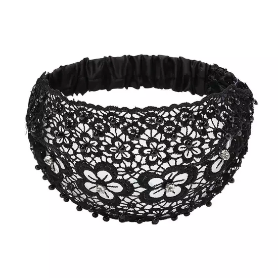 Women Wide Lace Headband Elastic Bandana Turban Hair Band Ladies Summer Sport †