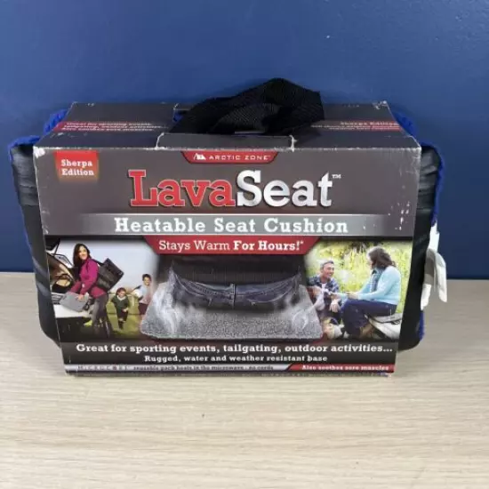 Arctic Zone Lava Seat Heatable Seat Cushion "Stays Warm For Hours" Blue