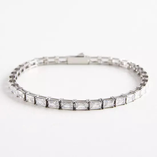 tennis bracelet steel stainless cubic zirconia women cz silver bracelets chain p