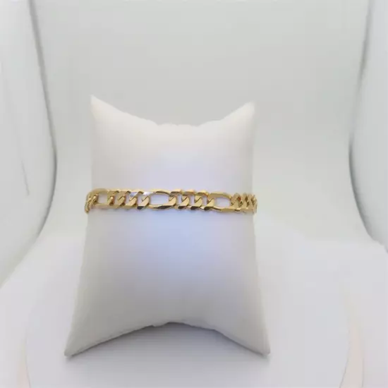 Figaro Bracelet Solid Gold Jewelry Anniversary Gifts 10k 5.8mm Size 8.25 B118