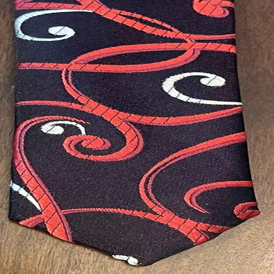 Van Heusen, Red, Black, Hand Made, 100% Silk, Men’s Neck Tie, Made In China