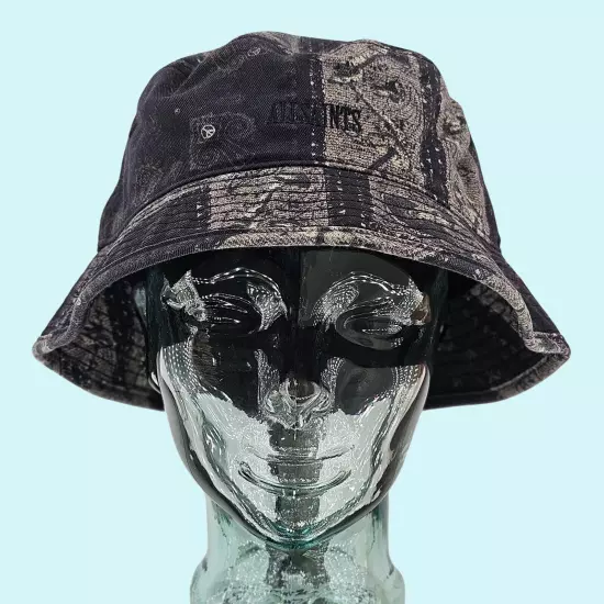 All Saints Hat Bucket Hat Black Bandana Print Summer Grunge Vacation Outdoor New