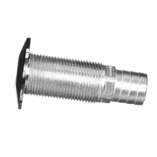 attwood 66547-3 Stainless Steel Straight Thru-Hull Valve Fitting, Barbed, Sta...