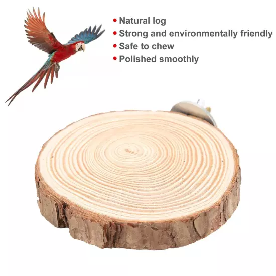 Round Wooden Bird Stand, Lightweight and Durable Round Perch Platform for Gar...