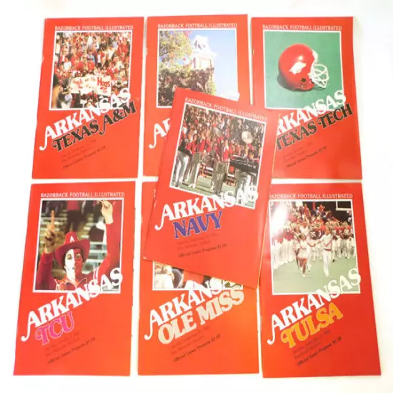 Lot of (7) Different 1982 Arkansas College Football Programs