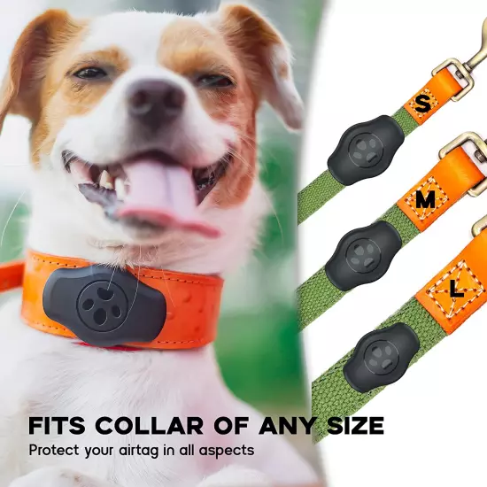 -Waterproof Airtag Dog Collar Holder Mount, Screw Case Fits All Width Air Tag Ca