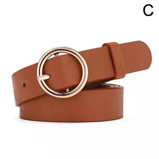 Ceinture boucle ronde cuir bohème vintage métal femme Y2N7 φτ