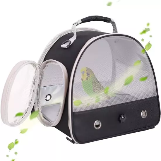 Small Bird Parrot Travel Carrier Bag Standing Perch Tray Breathable Portable